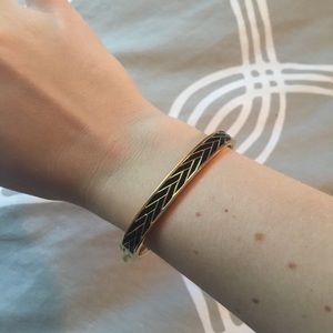 J. Crew Hinge Bracelet - Gold & Black
